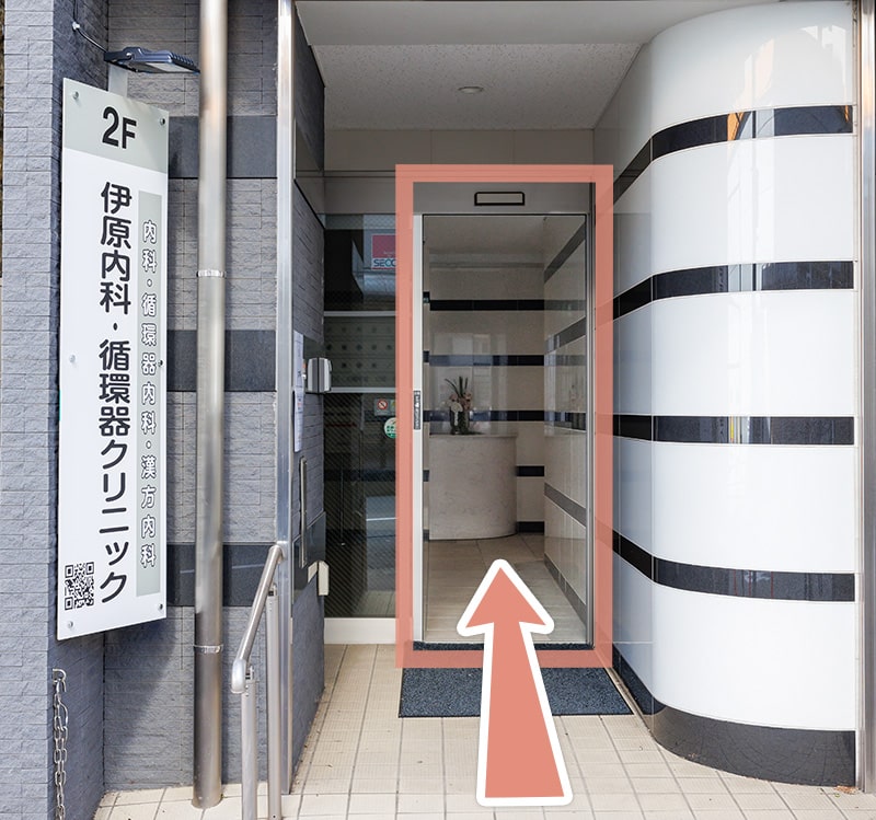 伊原内科・循環器クリニック入口の写真